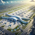 image representing a futuristic view of Al Maktoum International Airport